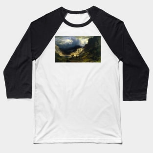 A Storm in the Rocky Mountains, Mt. Rosalie by Albert Bierstadt Baseball T-Shirt